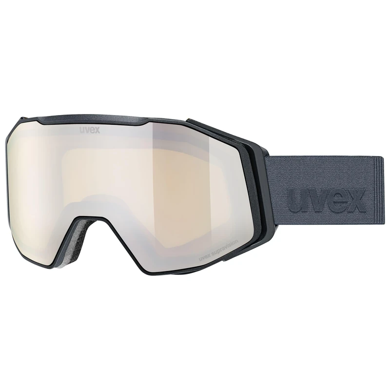 Uvex Unisex-Adult, gravity FM ski goggles, black matt/mirror platin, one size