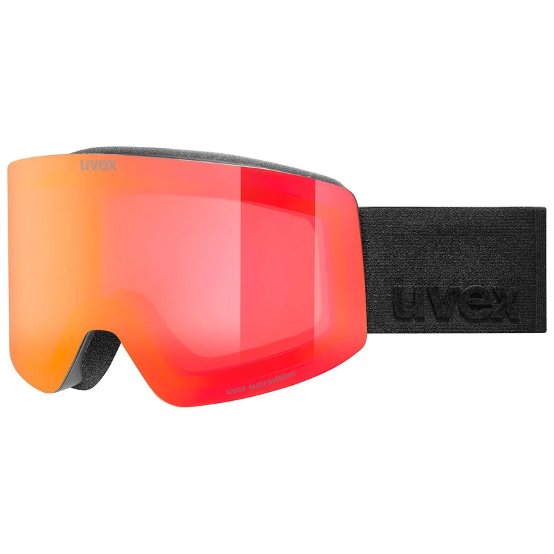 Uvex Unisex-Adult, provoqe FM ski goggles, black matt/mirror red, one size