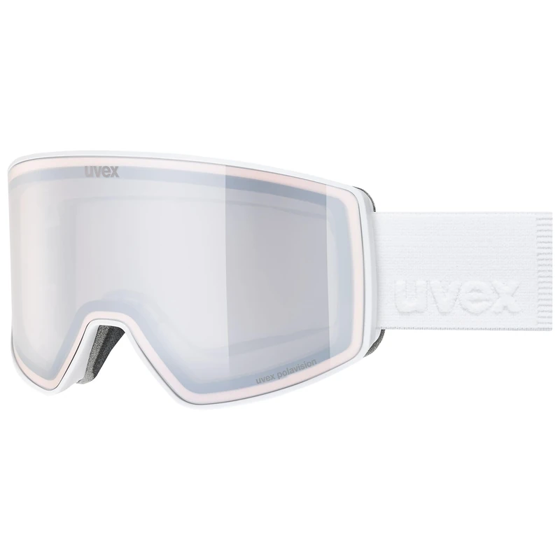 Uvex Unisex-Adult, scenic P ski goggles, white matt/mirror silver-pola, one size - Image 1