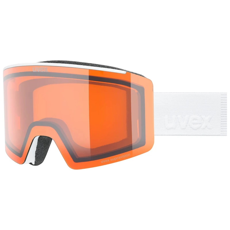 Uvex Unisex-Adult, ignite LG ski goggles, white matt/orange, one size - Image 1