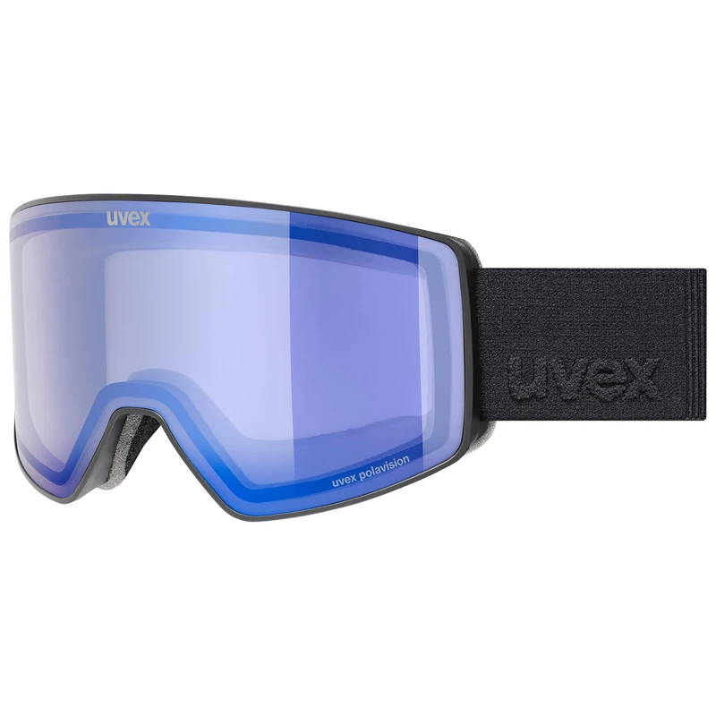 Uvex Unisex-Adult, scenic P ski goggles, black matt/mirror blue-pola, one size - Image 1
