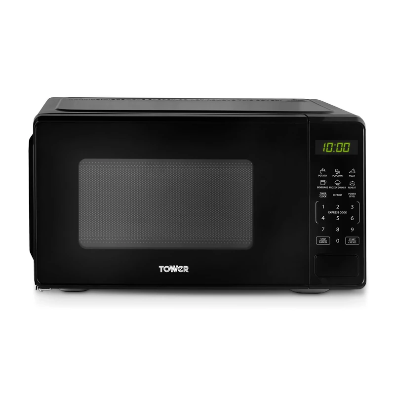 Tower 20L 800W Digital Microwave with 11 Power Levels, 6 Auto Cook Pre-sets, Express Cooking Mode, Weight & Time Defrost Functions, LED Display, Black. T24045BLK