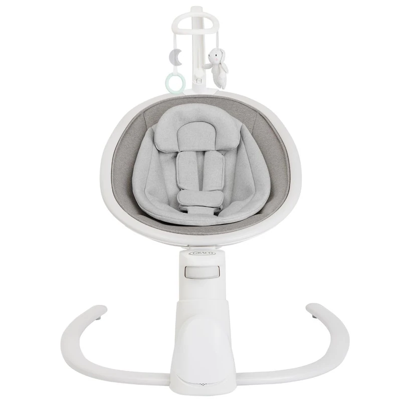 Graco Sway 'n Grow Bluetooth Soother with toybar, Suitable from Birth to Approx. 4 Years (0-18kg), with 6 Swaying motions, 4-Speed Vibration, Music, Height Adjust and Compact, Heather Fashion