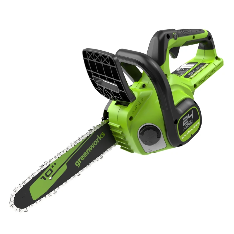 Greenworks 24V 10in Cordless Chainsaw, 25cm Brushless Electric Battery Chainsaw with Automatic Oiler, 7.8m/s Chain Speed, Tool only