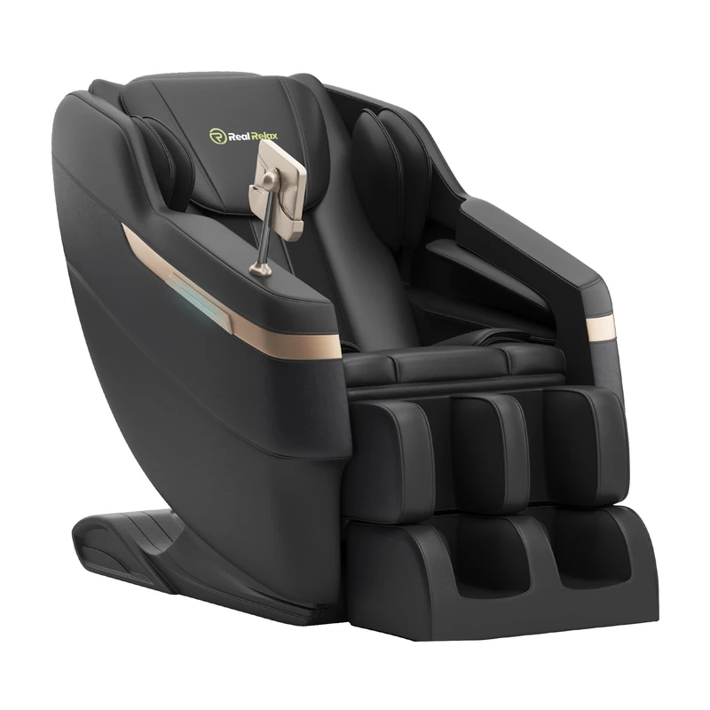 Real Relax Full Body Massage Chair,Zero Gravity Shiatsu Massage Chair Recliner, Foot Massage,Bluetooth,Large Control Screen (Classic Black)