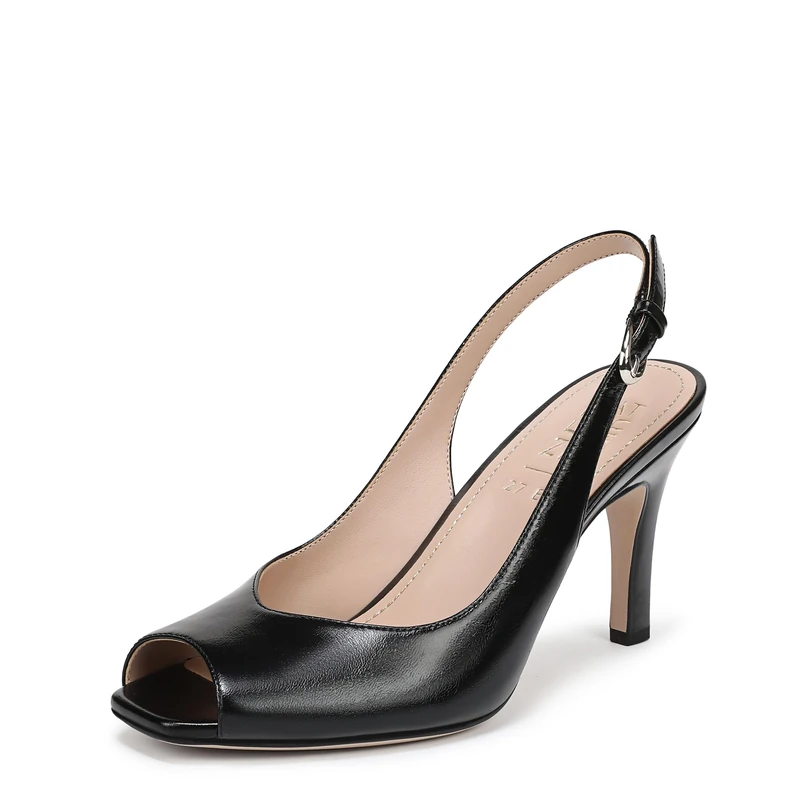 Naturalizer Women's Alexa Slingback Dress Heels, Black Leather, Medium Fit, UK 9