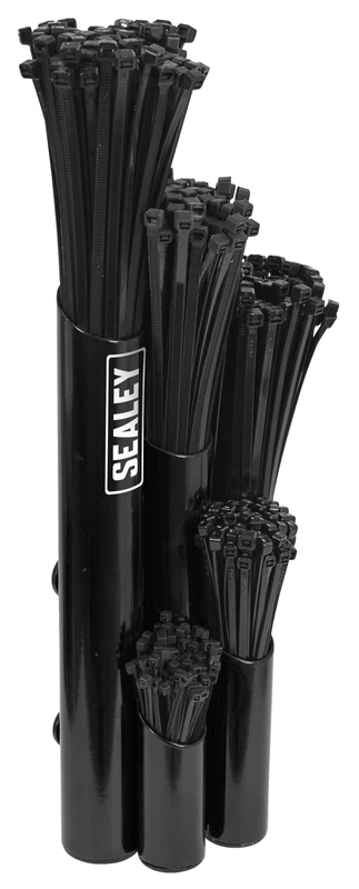Sealey Large Magnetic Cable Tie Holder with 500 Cable Ties - Black - APCTHBXL