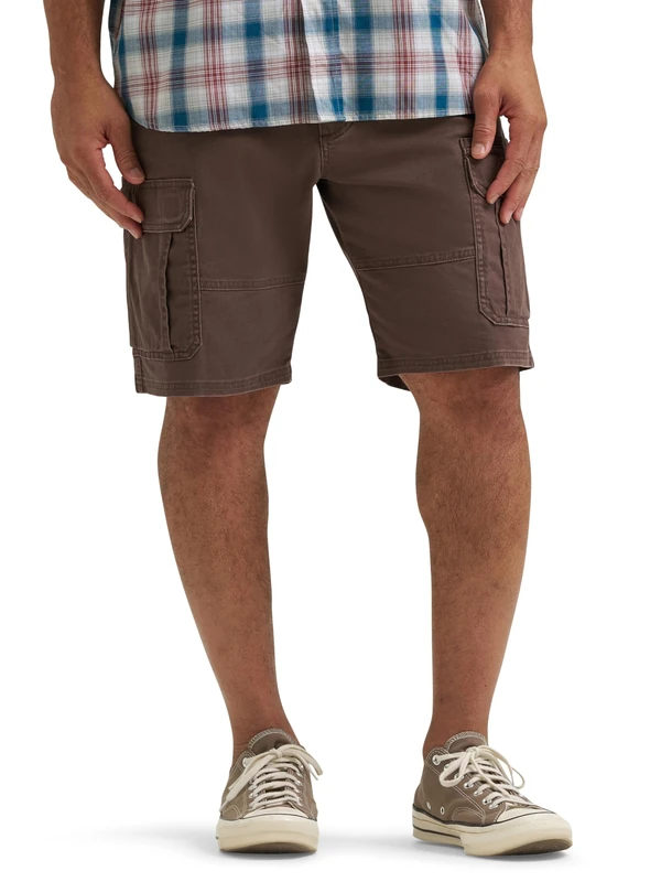 Wrangler Authentics Men's Classic Cargo Stretch Short, Chocolate Brown, 36
