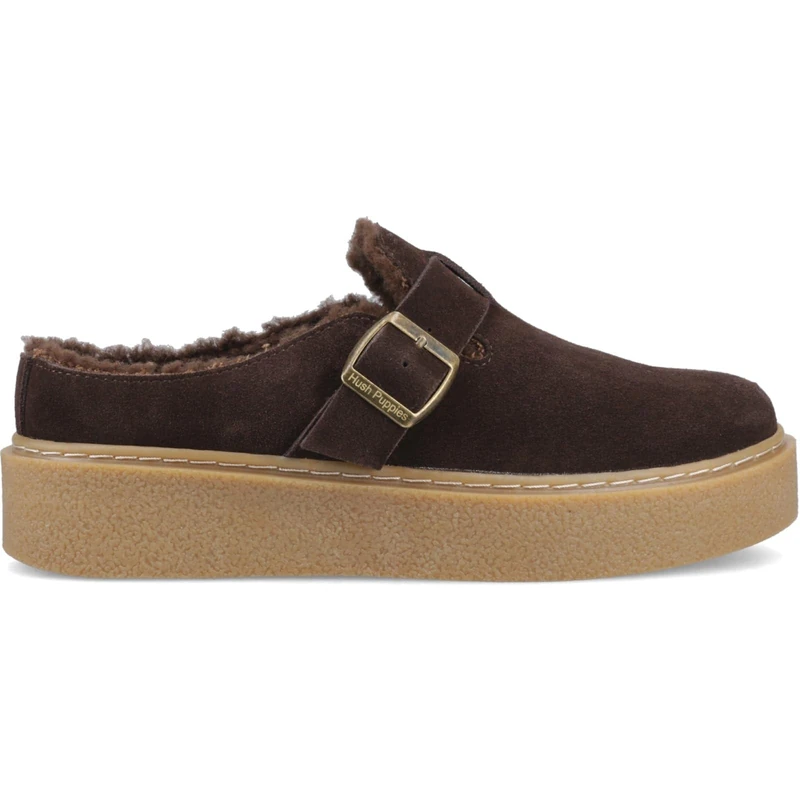 Hush Puppies Female Blanche Fur Mule, Chocolate, 3