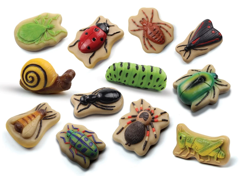 Yellow Door Sensory Play Stones Bugs for kids aged 2, 3, 4, 5 | Set of 12 Realistic Toy Bugs | Minibeast, Insect science toys | Early educational learning | Messy Play | Outdoor toys | tarantula, ant