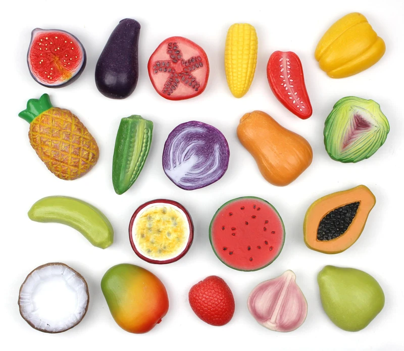 Yellow Door World Kitchen | Set of 20 Fruits and Vegetables | Pretend Play Food | Toy Food for Multicultural Role Play Cooking and Baking | Mud Kitchen Toys for kids aged 2 3 4 5 | Outdoor Learning