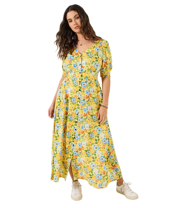 Joe Browns Women's Summer Floral Maxi Dress, Regular, Yellow, UK 10 - Image 1