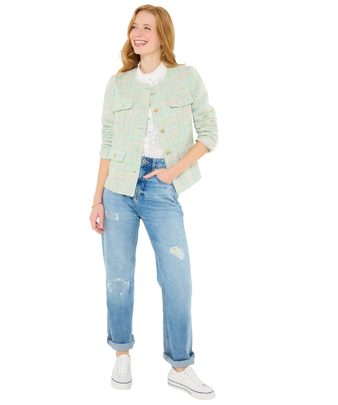 Joe Browns Women's Round Neck Boucle Jacket, Regular, Green, UK 16 - Image 1