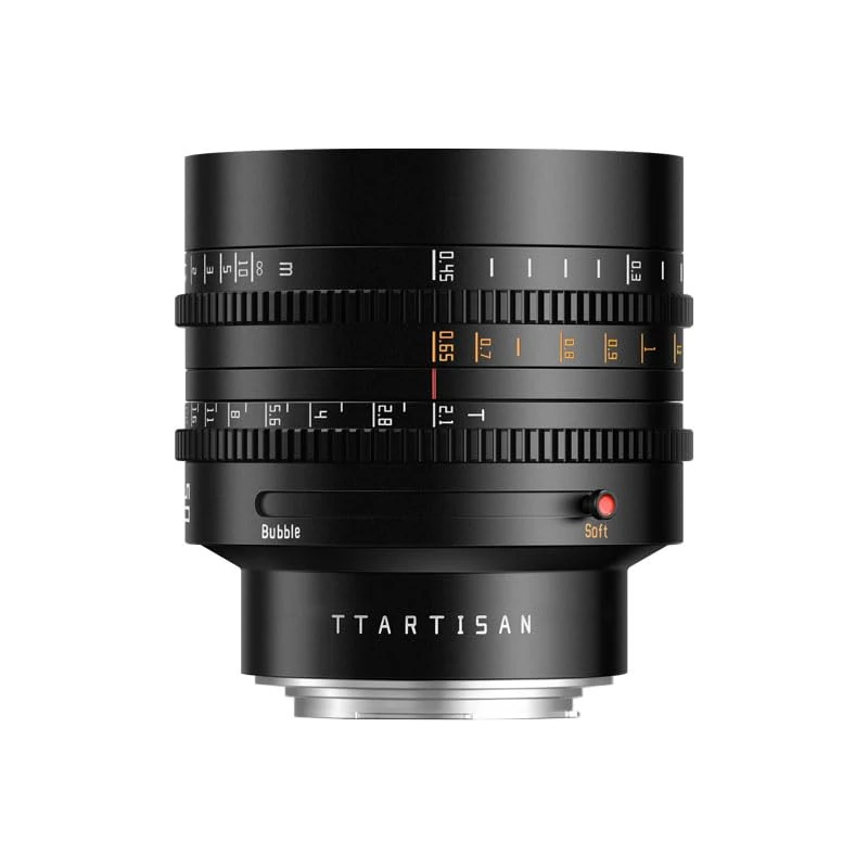 TTArtisan 50mm Full Frame T2.1 Metal Bodied Cine Lens Compatible with Canon RF Mount - Black