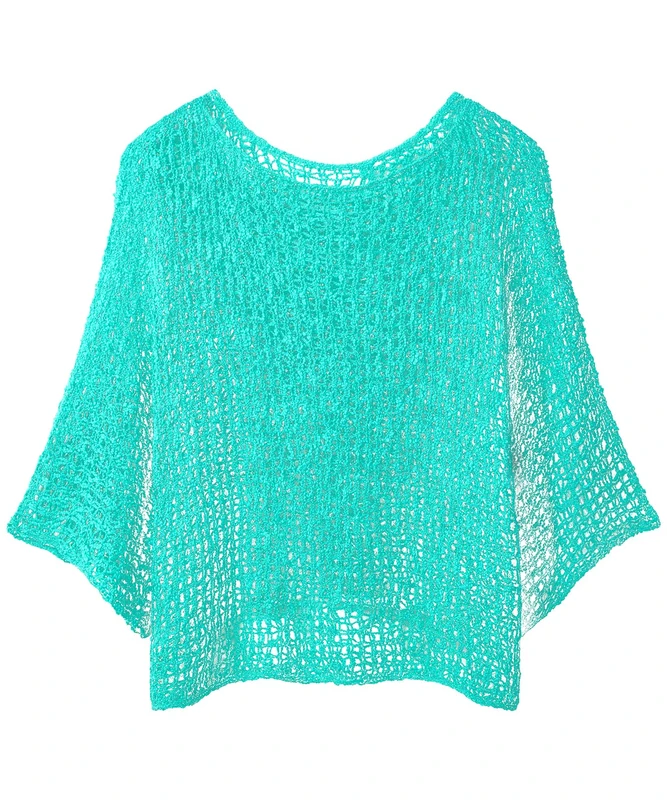 Joe Browns Women's Popcorn-Knit Throw-Over Cover Up, Regular, Blue, UK One Size