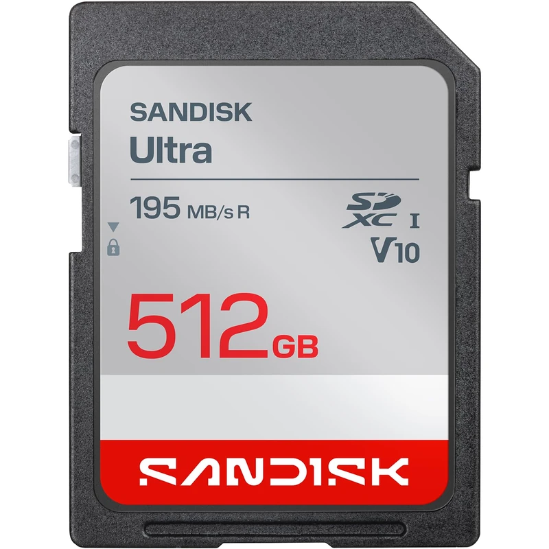 SANDISK Ultra SDXC UHS-I Card 512GB (up to 195MB/s read speed, Full HD video, V10, U1, C10) SANDISK Memory Zone App