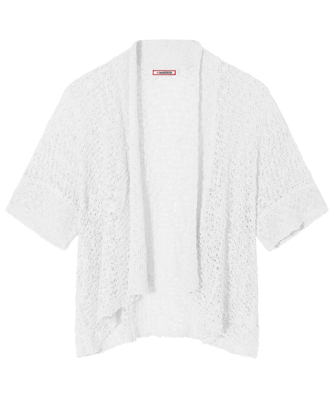 Joe Browns Women's Popcorn-Knit Open Edge Cardigan, Regular, White, UK One Size