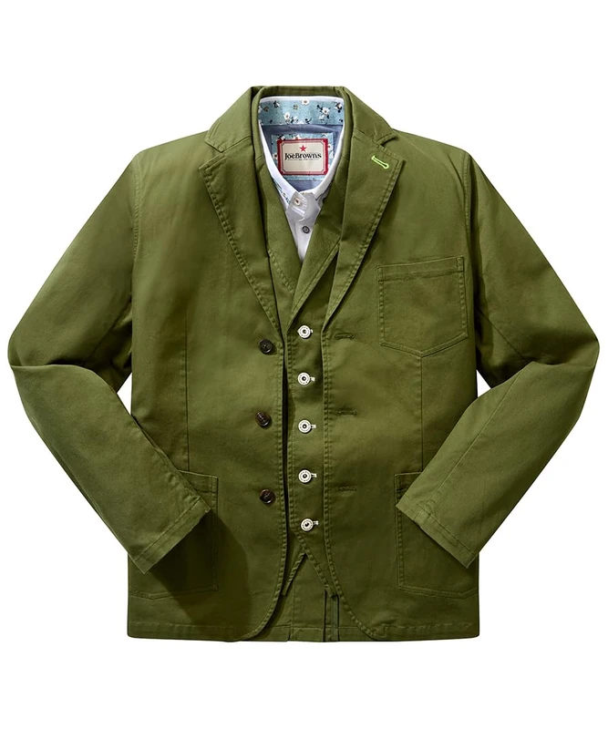 Joe Browns Men's Casual Everyday Cotton Blazer, Regular, Green, UK 40