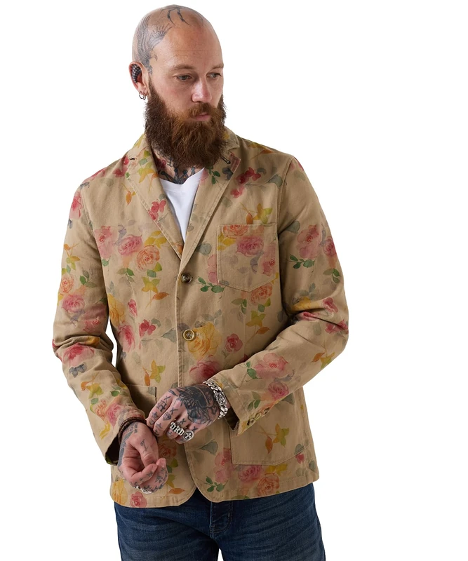 Joe Browns Men's Statement Floral Print Blazer, Regular, Multi, UK 42