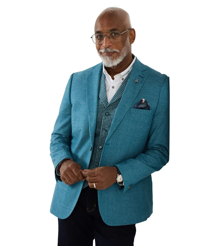 Joe Browns Men's Bold Linen Blend Smart Blazer, Regular, Blue, UK 38