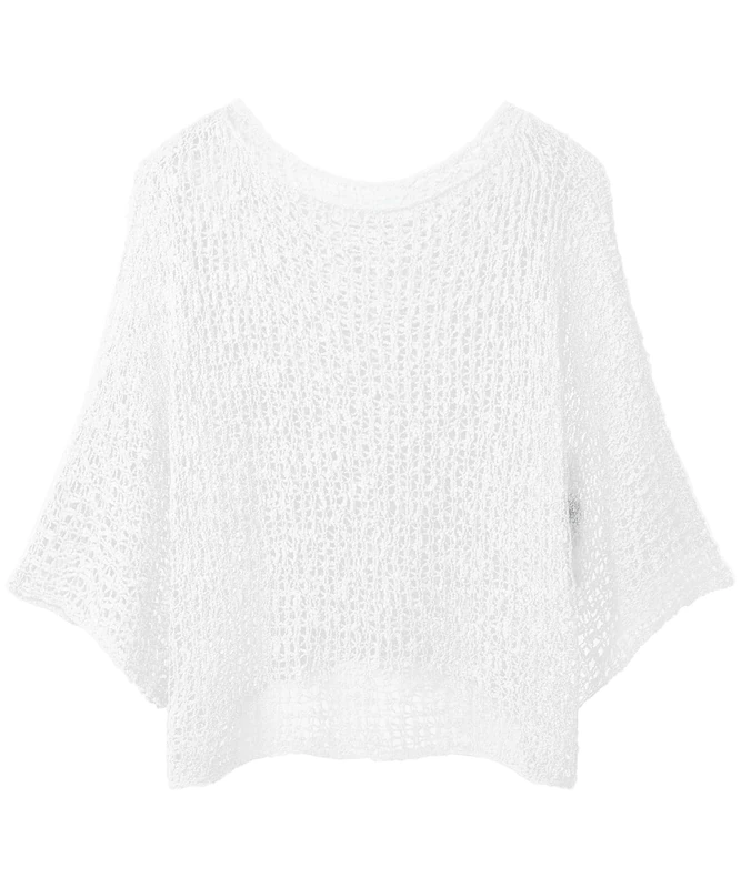 Joe Browns Women's Popcorn-Knit Throw-Over Cover Up, Regular, White, UK One Size