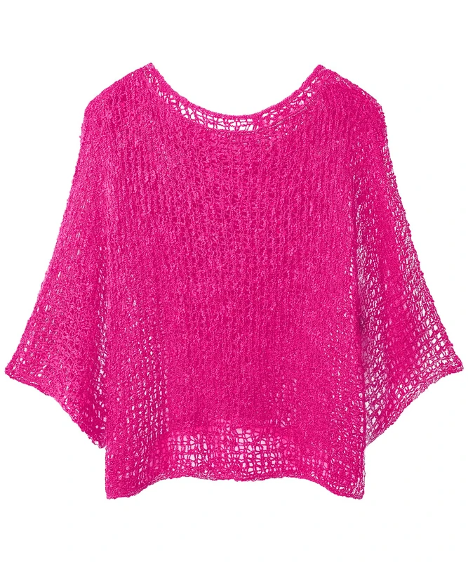 Joe Browns Women's Popcorn-Knit Throw-Over Cover Up, Regular, Pink, UK One Size