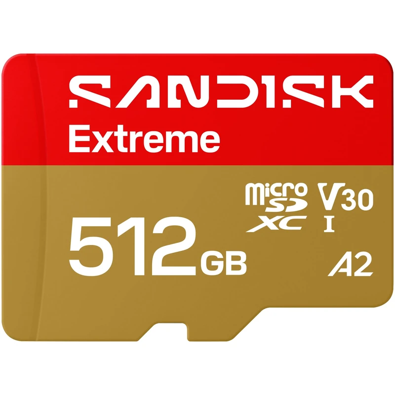 SANDISK Extreme microSDXC Card 512GB, UHS-I + SD Adapter (up to 245MB/s read, 170MB/s write speed, 5.3K video, C10, V30, U3, A2) For Action Cams, Drones, Android devices, Laptops,
