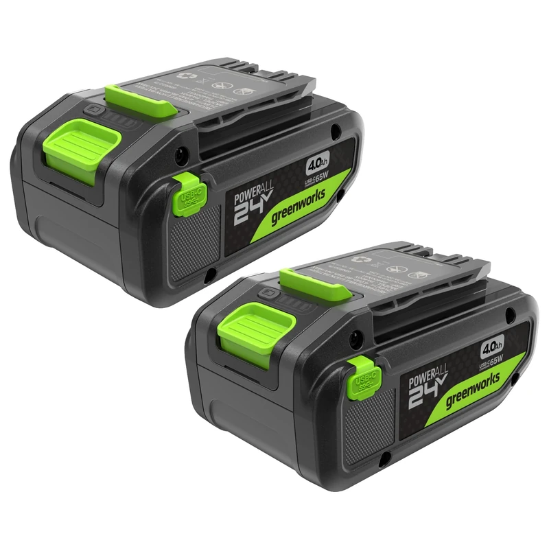 Greenworks TwinPack 24V 4Ah High Power USB-C Battery suitable for all 200+ Greenworks 24V devices, 2-year warranty - K2D8NNA
