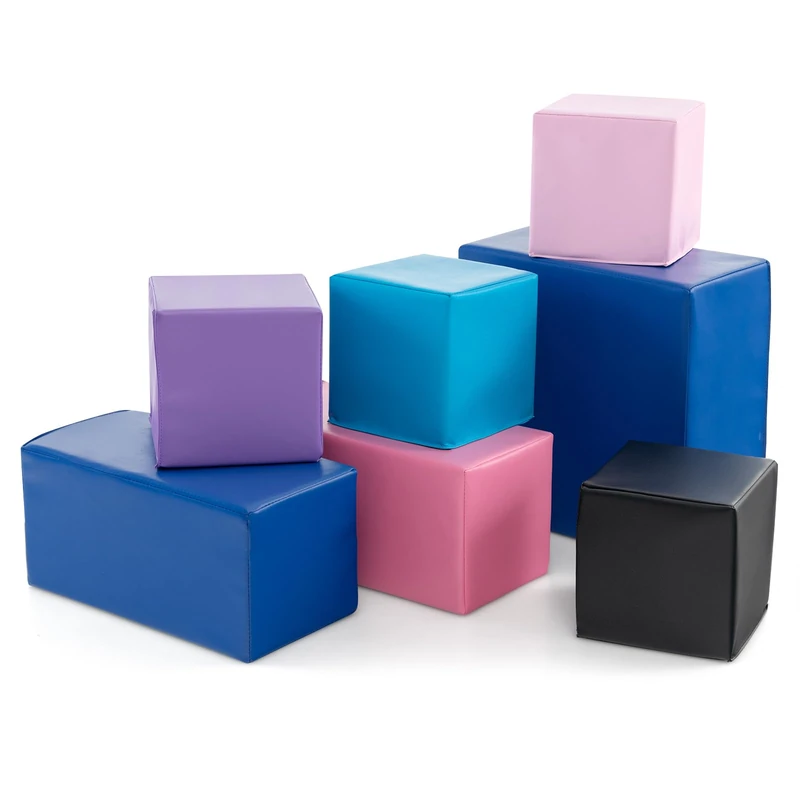 FANTASK 7-Piece Foam Building Blocks, Children's Soft Building Blocks, Colourful Giant Building Blocks, Soft Building Blocks for Climbing, Building Block Set for Baby and Children from 1 Year