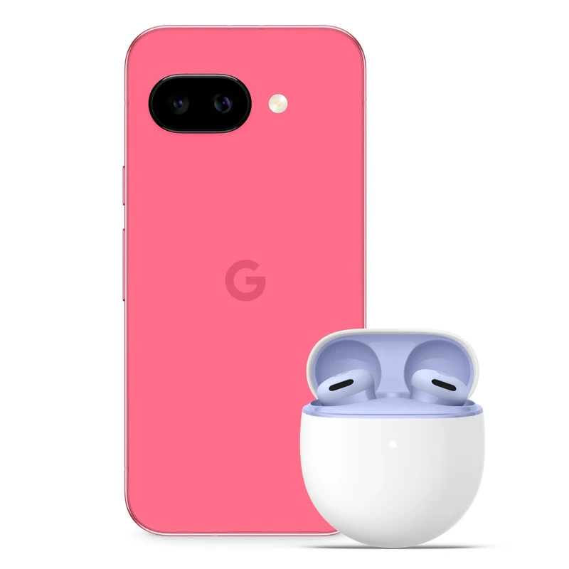 Google Pixel 9a – Unlocked Android Smartphone with AI Camera, All-day Battery and Powerful Security – Peony, 128GB + Buds 2A (Iris)