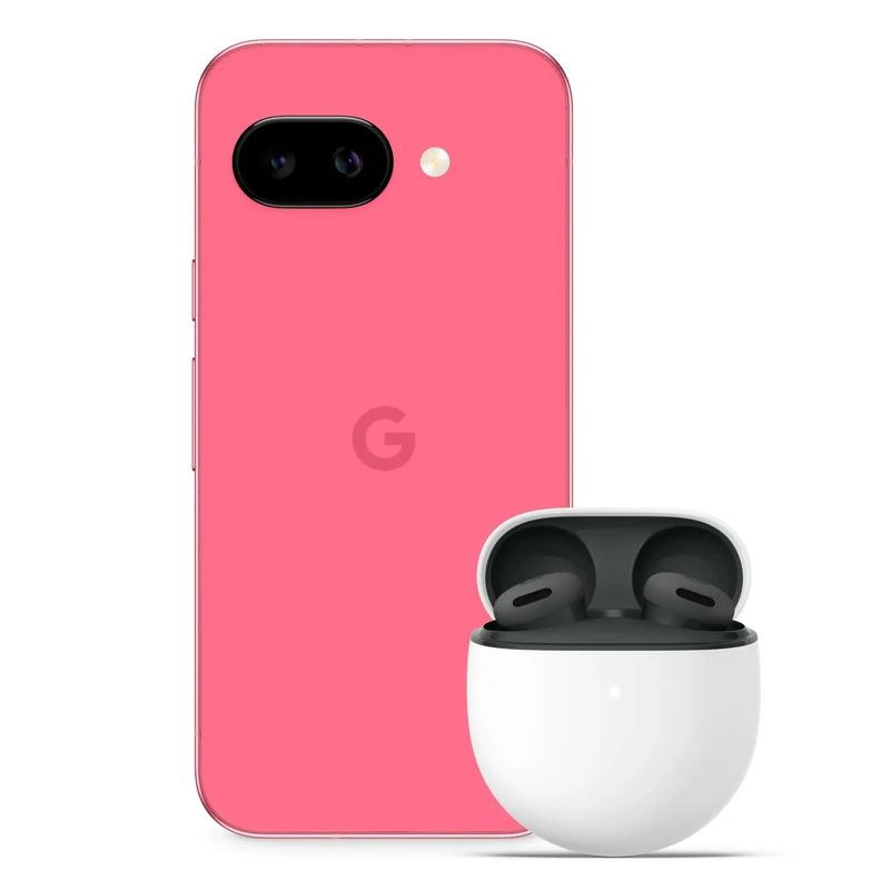 Google Pixel 9a – Unlocked Android Smartphone with AI Camera, All-day Battery and Powerful Security – Peony, 128GB + Buds 2A (Hazel)