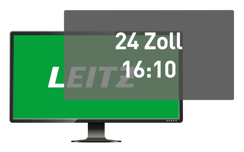 Leitz Monitor Privacy Filter 24 Inch (16:10), Removable Protective Film, with Blue Light Filter and Anti-Glare Protection, Can be Used on Both Sides, Touchscreen Compatible, Made in Germany, 69030000