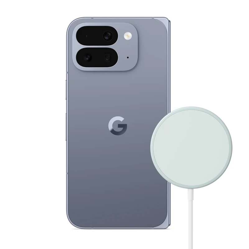 Google Pixel 10 Pro Fold - Unlocked Android Smartphone with Gemini - Advanced Triple Rear Camera System - 24+ Hour Battery – Foldable Display - Hands-Free Video - Moonstone, 256GB + Pixelsnap Charger