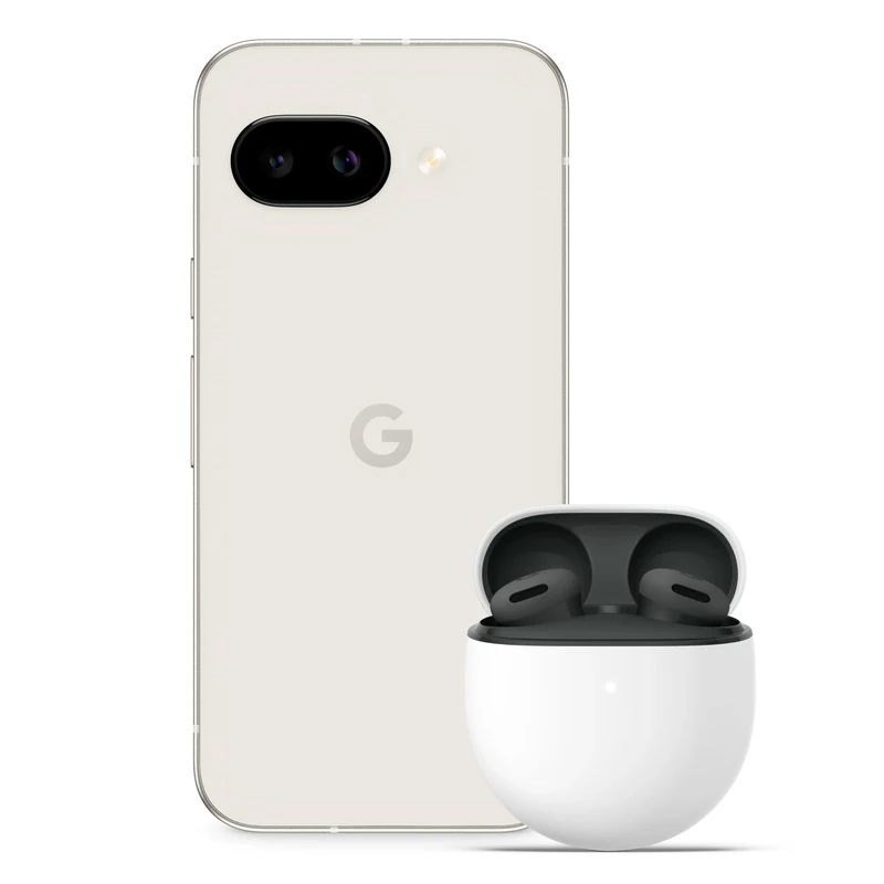 Google Pixel 9a – Unlocked Android Smartphone with AI Camera, All-day Battery and Powerful Security – Porcelain, 128GB + Buds 2A (Hazel)