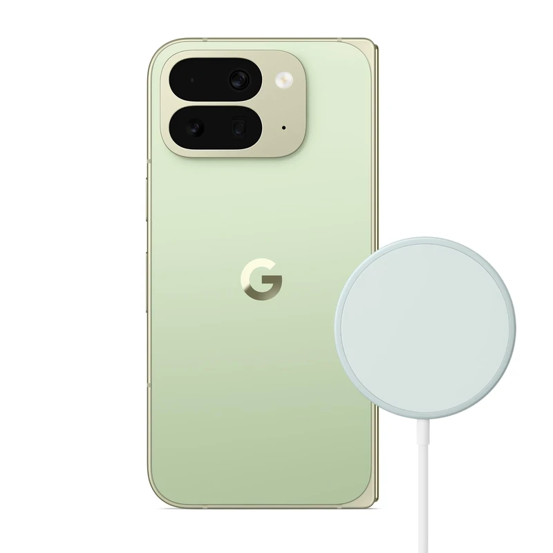 Google Pixel 10 Pro Fold - Unlocked Android Smartphone with Gemini - Advanced Triple Rear Camera System - 24+ Hour Battery - Foldable Display - Hands-Free Video - Jade, 512GB + Pixelsnap Charger