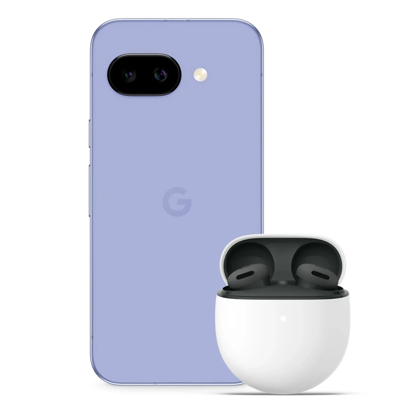 Google Pixel 9a – Unlocked Android Smartphone with AI Camera, All-day Battery and Powerful Security – Iris, 128GB + Buds 2A (Hazel)