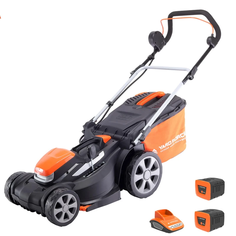 Yard Force 40V 37cm Cordless Lawnmower with 2 x 40V 2.5Ah Lithium-Ion Batteries & Quick Charger - GR40 Range