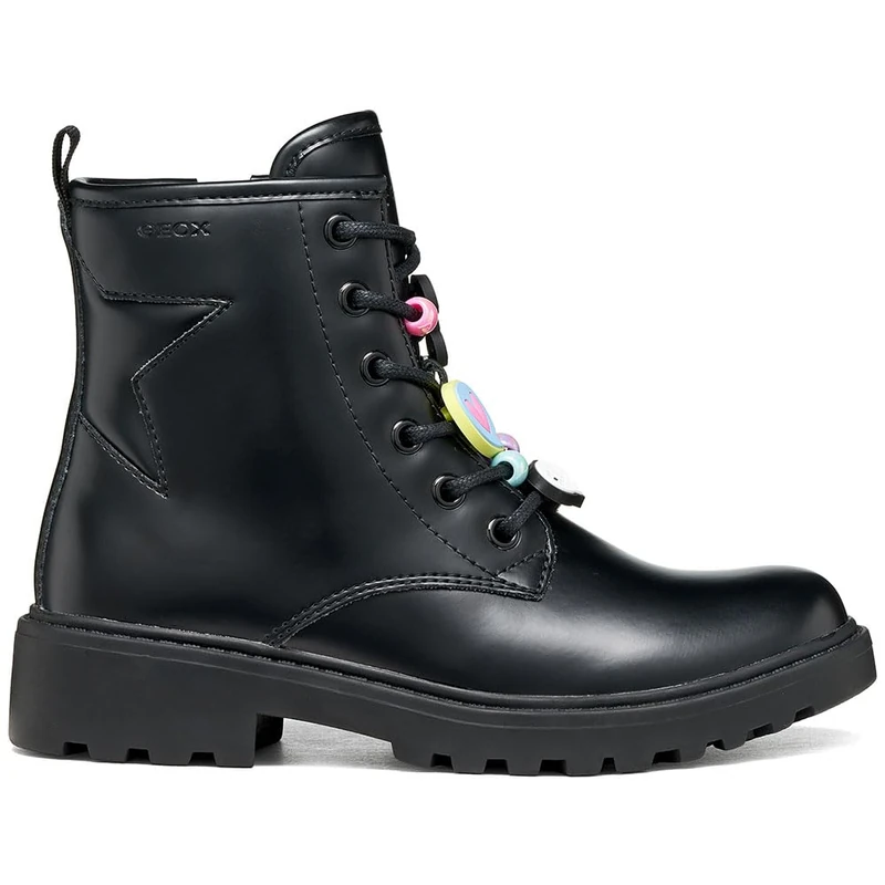 GEOX Junior Girl J CASEY GIRL G ANKLE BOOTS BLACK/MULTICOLOR 28_EU