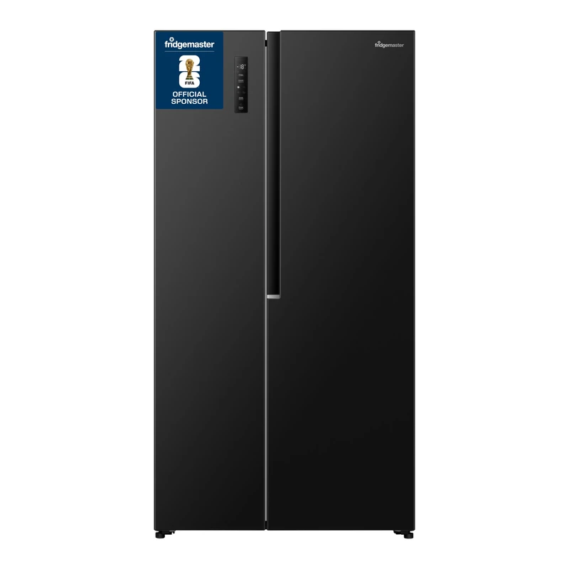 Fridgemaster MS91558EB 544 Litre Side-by-Side American Fridge Freezer - Black - E Rated