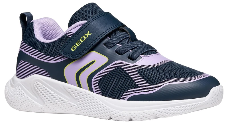 Geox Junior Girl J Sprintye D Trainers - Navy/Pink Size 36