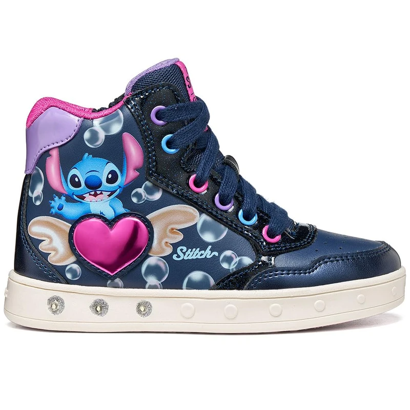 Geox Junior Girl J Skylin Girl E Trainers Navy/Fuchsia 29_EU