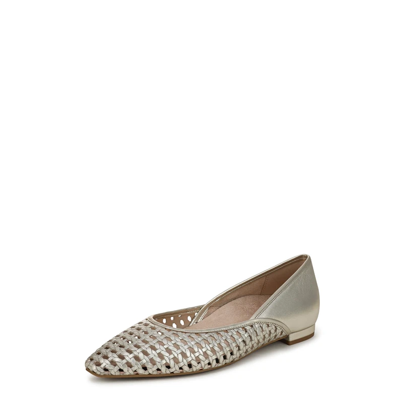 Vionic Women's Gracia Woven Ballet Flats, Gold Leather, Medium Fit, UK 6 - Image 1
