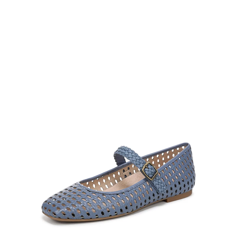 Vionic Women's Alameda Woven Mary Jane Flats, Pacific Blue Leather, Wide Fit, UK 7 - Image 1