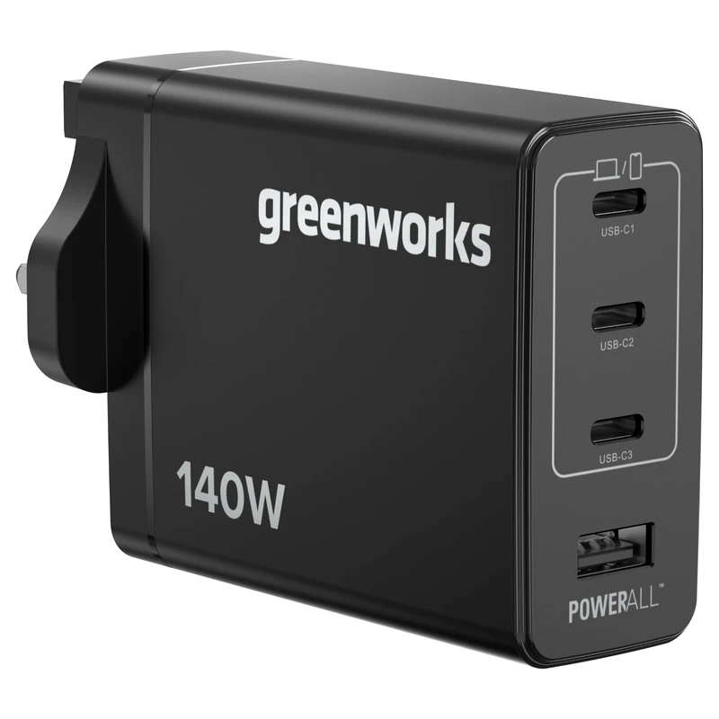 Greenworks 100W USB C Fast Charging Adapter with 4 Ports Compact Charger for MacBook Pro/Air, Galaxy S20/S10, Note 20/10+, iPhone/Pro/Mini, iPad Pro, for 3 Year Warranty-AP140EA