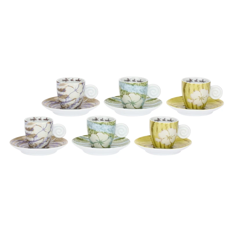 THUN - Set of 6 espresso cups, Oasi - Porcelain - 6 x 9 cm