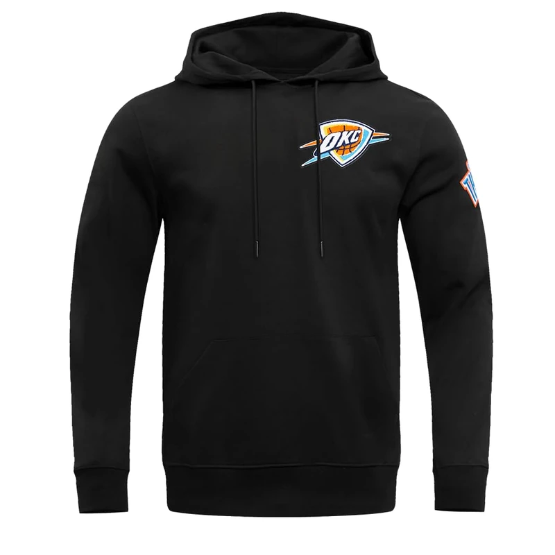 Pro Standard Mens NBA Oklahoma City Thunder Classic Chenille Pull Over Hoodie Black S