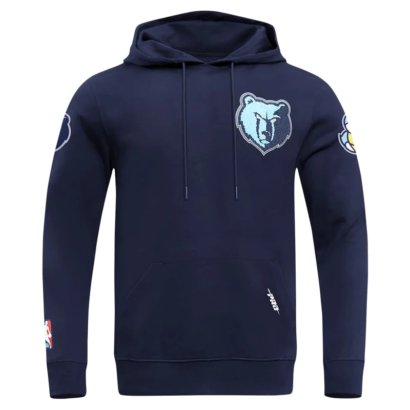 Pro Standard Men's NBA Memphis Grizzlies Classic Chenille Pull Over Hoodie Midnight Navy S