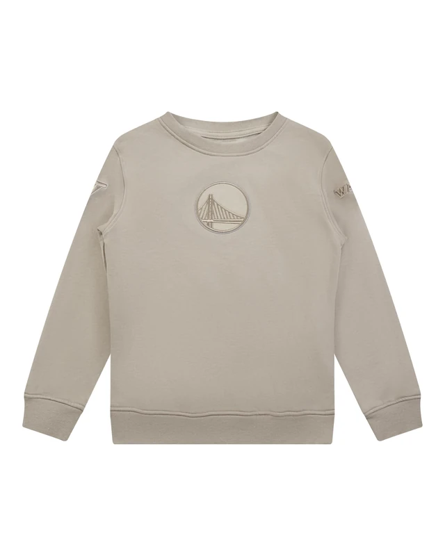 Pro Standard Big Boys NBA Golden State Warriors Neutral Crewneck Sweatshirt Taupe S