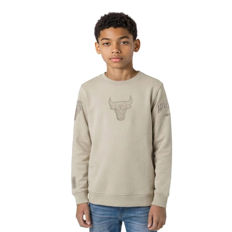 Pro Standard Big Boys NBA Chicago Bulls Neutral Crewneck Sweatshirt Taupe L