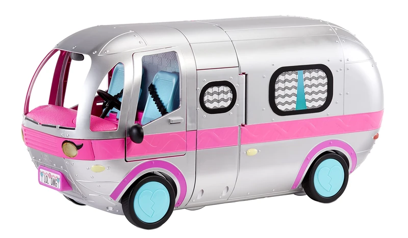 L.O.L. Surprise! Glamper Playset - Metallic Silver Doll Camper with 55+ Included Items, Lights and Sounds, Pool, Slide and Furniture Accessories, For Children Ages 4+